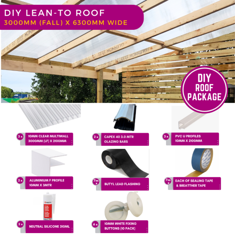 Lean To Roof Package - 3000mm x 6300mm
