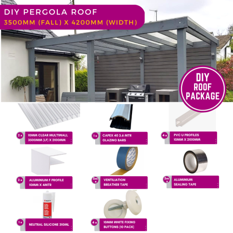 Pergola Roof Package - 3500mm x 4200mm