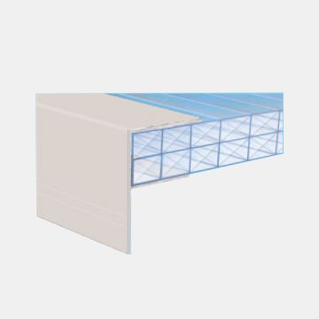 White Aluminium F Profile - 10mm x 3m