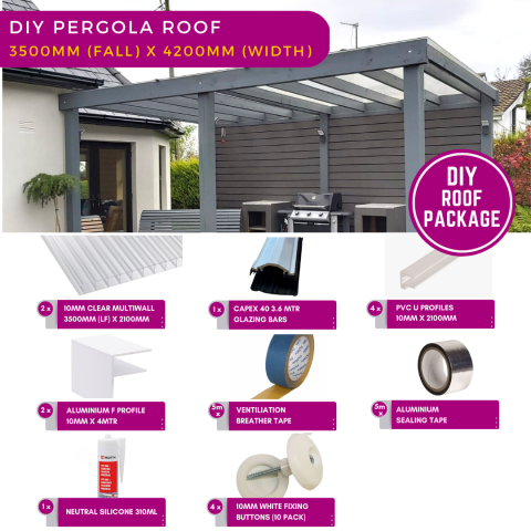 Pergola Roof Package - 3500mm x 4200mm 